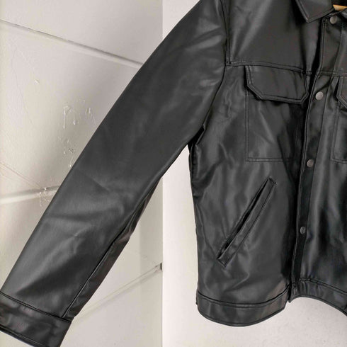 ザラ ZARA フェイクレザー トラッカージャケット メンズ import:XL