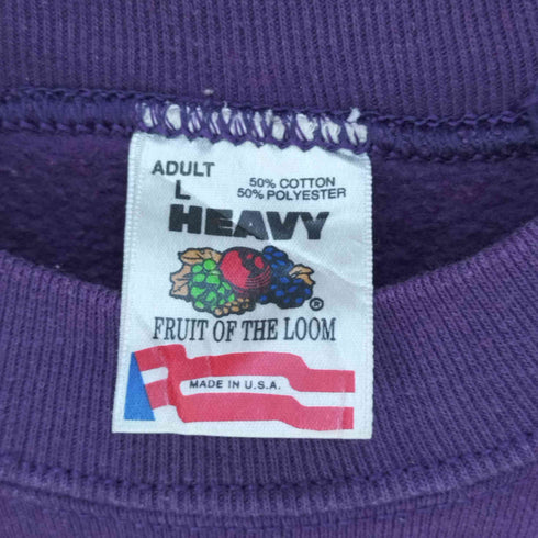 フルーツオブザルーム FRUIT OF THE LOOM USA製 フットボールチームロゴ刺繍 クルーネックスウェット メンズ import:L