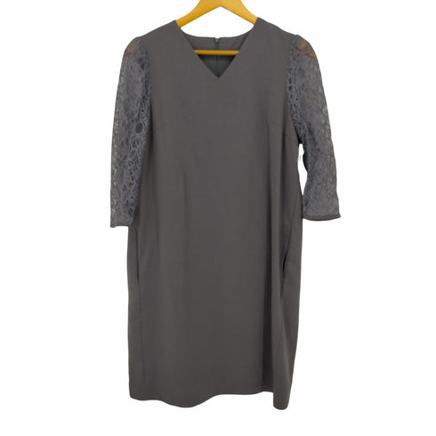 ユナイテッドアローズグリーンレーベルリラクシング UNITED ARROWS green label relaxing Peツイル×レース Vネック ワンピース レディース FREE