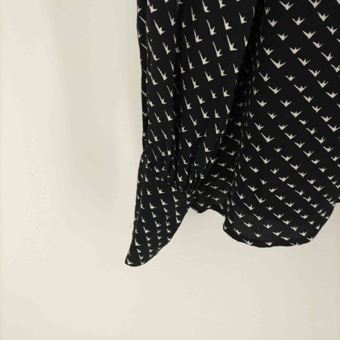 コントワーデコトニエ COMPTOIR DES COTONNIERS 21AW Blouse imprimée birdy black 鳥柄 長袖 ブラウス レディース JPN:9号