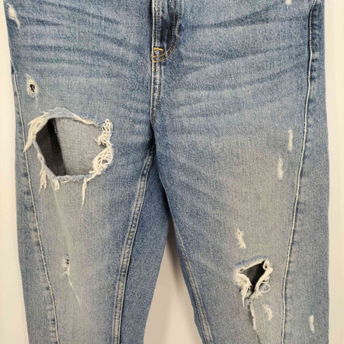 ザラ ZARA ダメージ加工 テーパード リラックス ダメージ デニムパンツ レディース 32