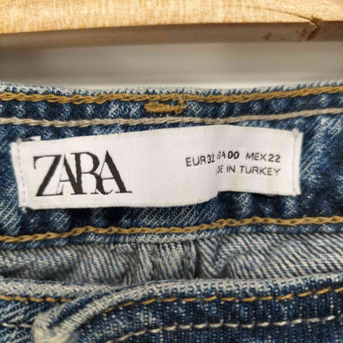 ザラ ZARA ダメージ加工 テーパード リラックス ダメージ デニムパンツ レディース 32