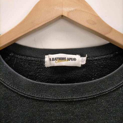 アベイシングエイプ A BATHING APE 00S 音符ape head ラグランスリーブ スウェット メンズ JPN:M