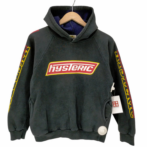 ヒステリックグラマー HYSTERIC GLAMOUR OLD ロゴ 袖プリント プルオーバーパーカー レディース
