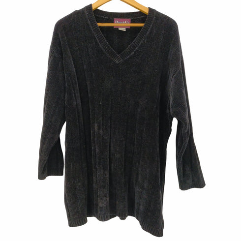 デニムアンドコー Denim&Co 90S~00S Vネックアクリルニット レディース 1X
