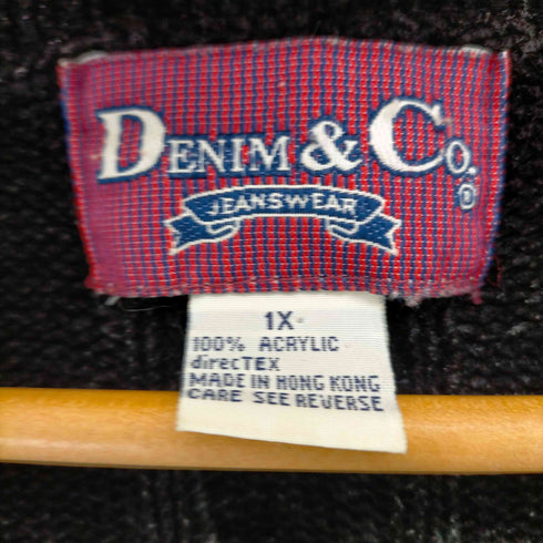 デニムアンドコー Denim&Co 90S~00S Vネックアクリルニット レディース 1X