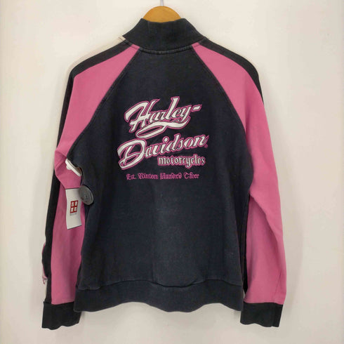 ハーレーダヴィットソン HARLEY DAVIDSON 00S バック刺繍アームライントラックジャケット レディース import:XL