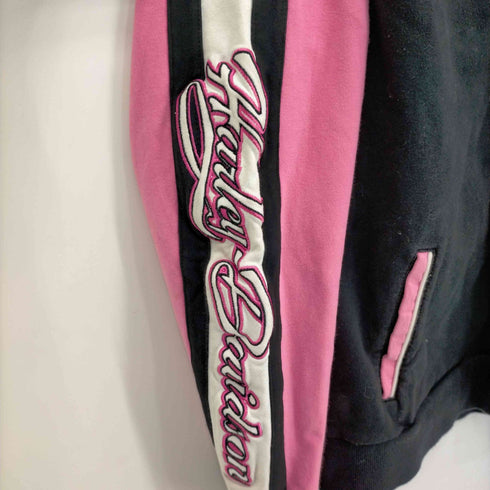 ハーレーダヴィットソン HARLEY DAVIDSON 00S バック刺繍アームライントラックジャケット レディース import:XL