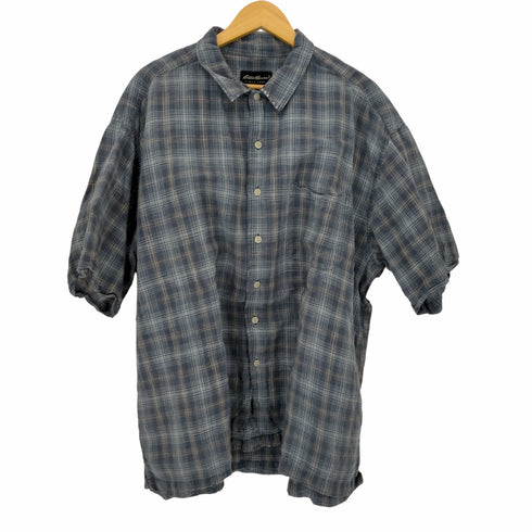エディーバウアー Eddie Bauer 00S リネン混 チェック S/S シャツ メンズ JPN:XXL