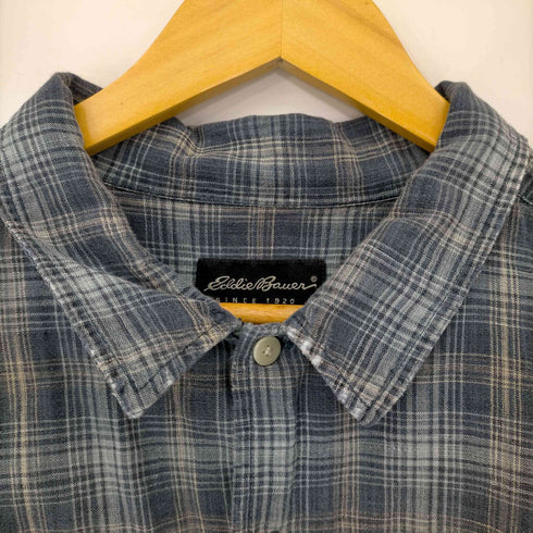 エディーバウアー Eddie Bauer 00S リネン混 チェック S/S シャツ メンズ JPN:XXL