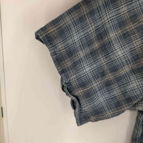 エディーバウアー Eddie Bauer 00S リネン混 チェック S/S シャツ メンズ JPN:XXL