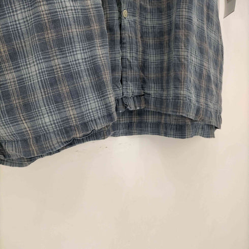 エディーバウアー Eddie Bauer 00S リネン混 チェック S/S シャツ メンズ JPN:XXL