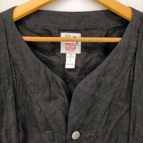 80S~90S MADE IN ENGLAND WORKERS FOR FREEDOM LONDON リネンベスト メンズ 2