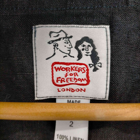 80S~90S MADE IN ENGLAND WORKERS FOR FREEDOM LONDON リネンベスト メンズ 2