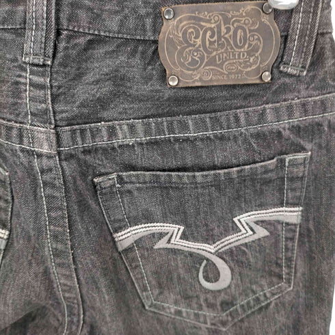 エコーアンリミテッド ECKO UNLTD ストレートブラックデニムパンツ メンズ 30
