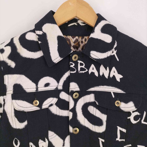ディーアンドジードルチェアンドガッバーナ D&G DOLCE&GABBANA ハンドペイントデザイン総柄ロゴ ジャケット メンズ import:XS