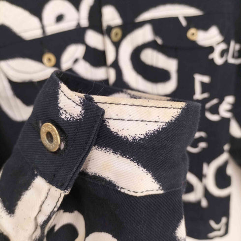 ディーアンドジードルチェアンドガッバーナ D&G DOLCE&GABBANA ハンドペイントデザイン総柄ロゴ ジャケット メンズ import:XS