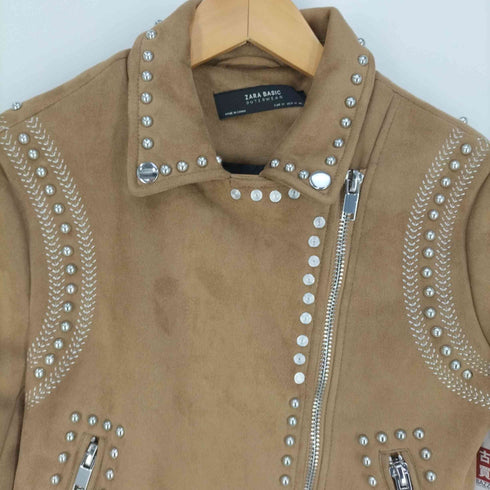 ザラ ZARA スタッズライダースジャケット レディース import:M