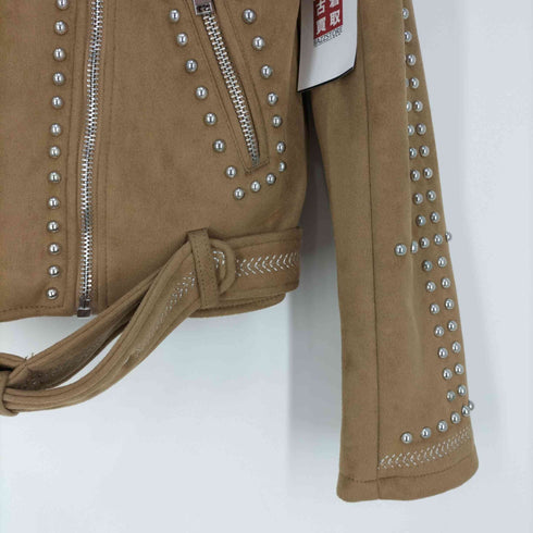 ザラ ZARA スタッズライダースジャケット レディース import:M