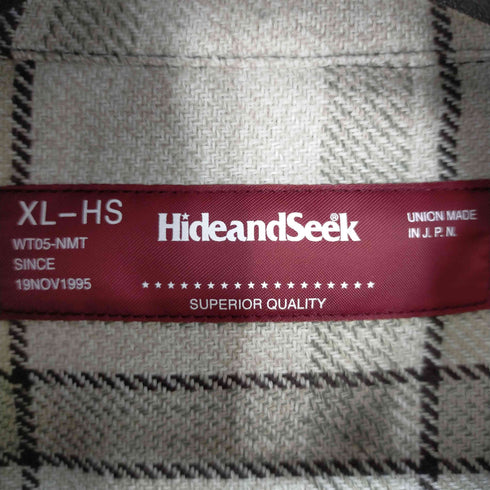 ハイドアンドシーク HIDE AND SEEK Check L/S Shirt メンズ JPN:XL