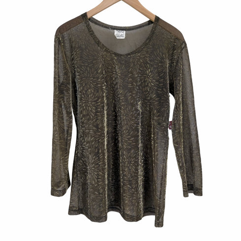 Dare to wear. フラワーパターン メッシュトップス レディース import:M
