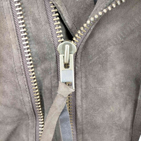 ヌバックレザーギミックジップデザインダブルライダースジャケット メンズ
