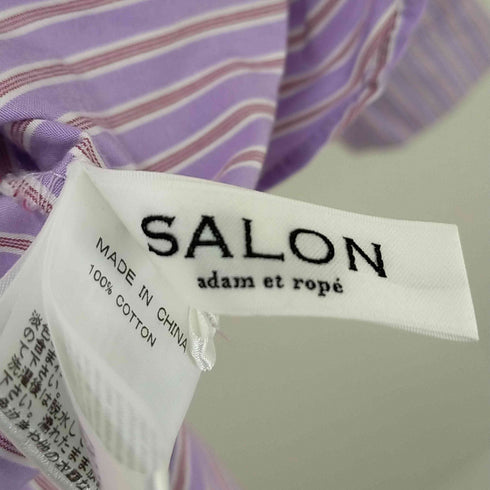 サロンアダムエロペ SALON adam et rope ノーカラー ストライプ シャツ レディース FREE