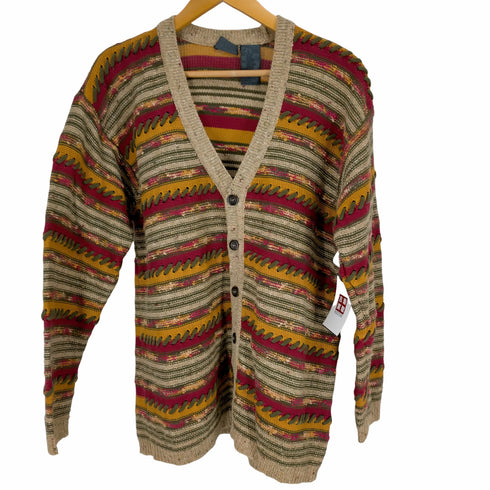 フメイ LIZ wear 90S コットンアクリル3Dニットカーディガン メンズ JPN:M