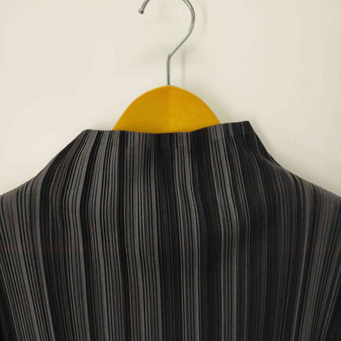 プリーツプリーズイッセイミヤケ PLEATS PLEASE ISSEY MIYAKE 16AW シャドウストライプハイネックプリーツワンピース レディース 3