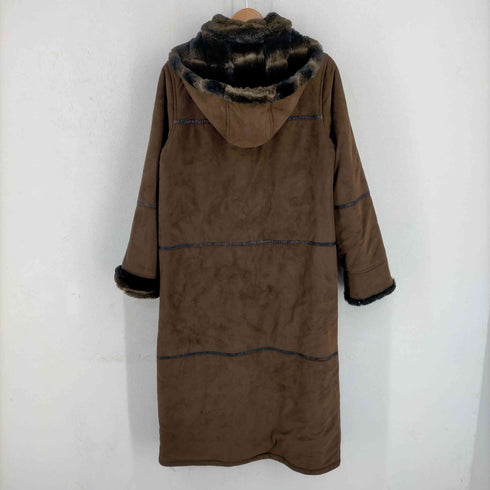 ロンドンフォグ LONDON FOG 裏地ファー レザーパイピング ムートンフーディコート レディース import:S PET