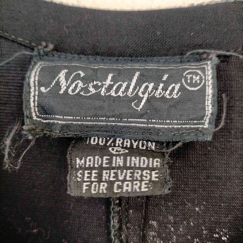 Nostalgia MADE IN INDIA レーヨンベロア フラワーデザインワンピース レディース import:M