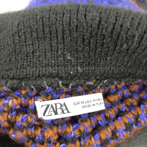 ザラ ZARA JACQUARD STRIPED KNIT POLO グラデーションプルオーバーニット メンズ import:M