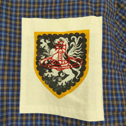 ヴィヴィアンウエストウッドレッドレーベル Vivienne Westwood RED LABEL ポケットデザインプリント刺繍タータンチェックシャツ レディース JPN:1