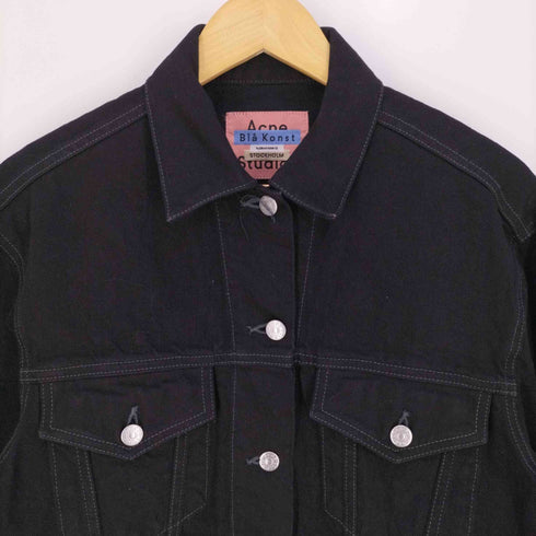 アクネストゥディオズブロコンスト Acne Studios Bl? Konst 2000 BLACK METAL ブラックデニムトラッカージャケット レディース 32