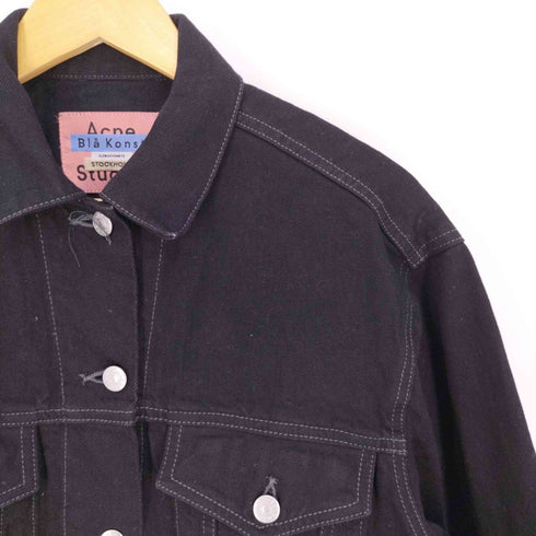 アクネストゥディオズブロコンスト Acne Studios Bl? Konst 2000 BLACK METAL ブラックデニムトラッカージャケット レディース 32