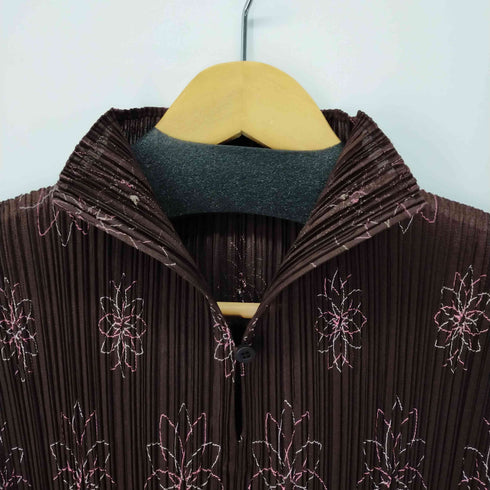 プリーツプリーズイッセイミヤケ PLEATS PLEASE ISSEY MIYAKE 15SS 花柄プリーツノースリーブシャツワンピース レディース 3