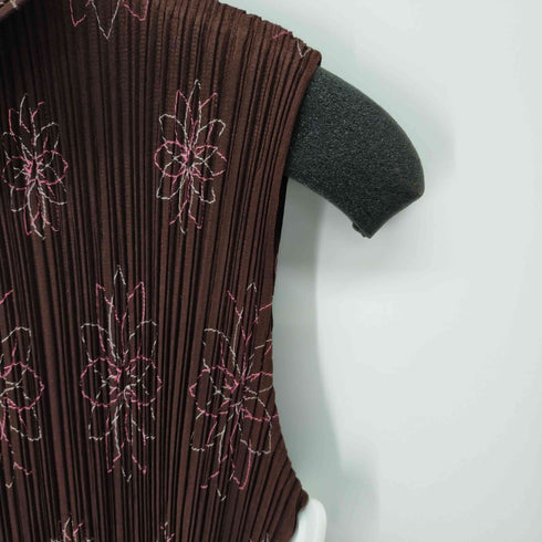 プリーツプリーズイッセイミヤケ PLEATS PLEASE ISSEY MIYAKE 15SS 花柄プリーツノースリーブシャツワンピース レディース 3