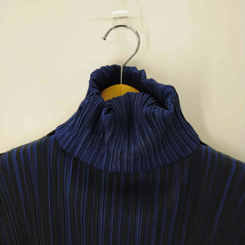プリーツプリーズイッセイミヤケ PLEATS PLEASE ISSEY MIYAKE 13SS バイカラーL/Sタートルネックプリーツトップス レディース 3