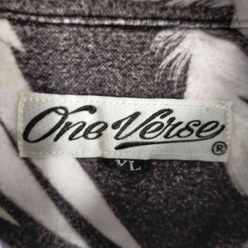 ONE VERSE CRANE PATTERN NELL L/S SHIRT 【BLACK】 鶴柄 長袖シャツ メンズ JPN:XL