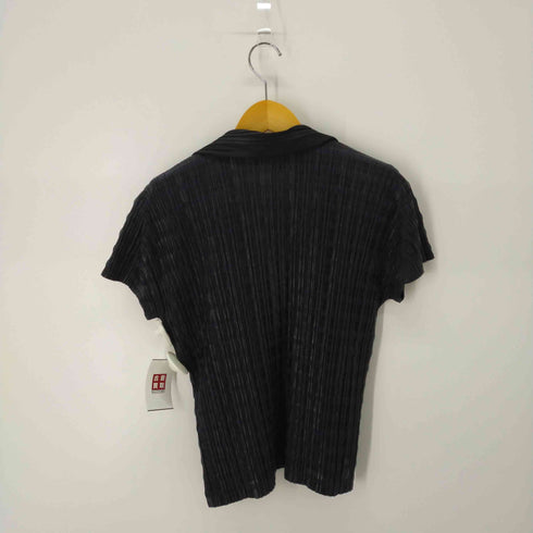プリーツプリーズイッセイミヤケ PLEATS PLEASE ISSEY MIYAKE 20SS ボーダー柄 半袖プリーツポロシャツ レディース 4