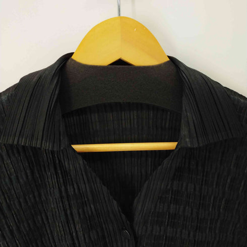 プリーツプリーズイッセイミヤケ PLEATS PLEASE ISSEY MIYAKE 20SS ボーダー柄 半袖プリーツポロシャツ レディース 4