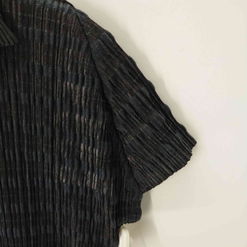 プリーツプリーズイッセイミヤケ PLEATS PLEASE ISSEY MIYAKE 20SS ボーダー柄 半袖プリーツポロシャツ レディース 4