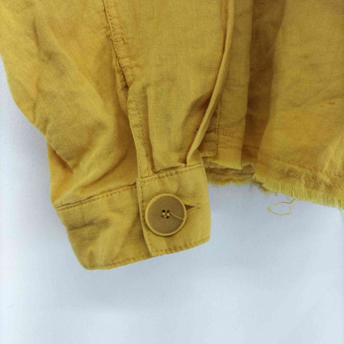 ザラ ZARA コットンリネン混 フラップポケット L/Sシャツ レディース US XS