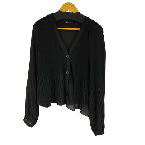 ザラ ZARA プリーツシフォントップス レディース import:L