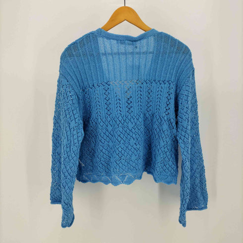 ザラ ZARA Bijou Button Mesh Knit Cardigan ビジュー ボタン メッシュ ニット カーディガン レディース import:M