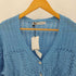 ザラ ZARA Bijou Button Mesh Knit Cardigan ビジュー ボタン メッシュ ニット カーディガン レディース import:M