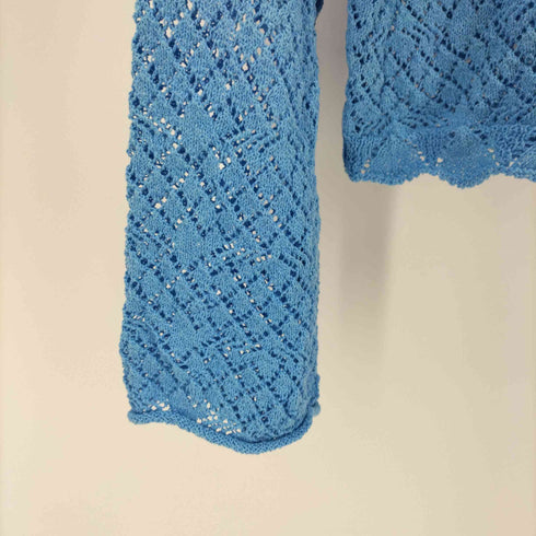 ザラ ZARA Bijou Button Mesh Knit Cardigan ビジュー ボタン メッシュ ニット カーディガン レディース import:M