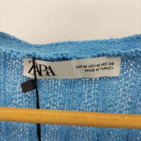 ザラ ZARA Bijou Button Mesh Knit Cardigan ビジュー ボタン メッシュ ニット カーディガン レディース import:M