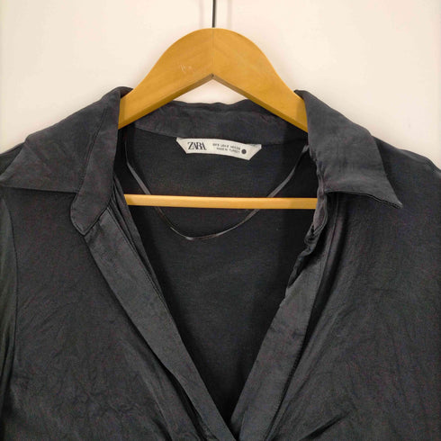 ザラ ZARA Fitted Satin Effect Shirt レディース JPN:S