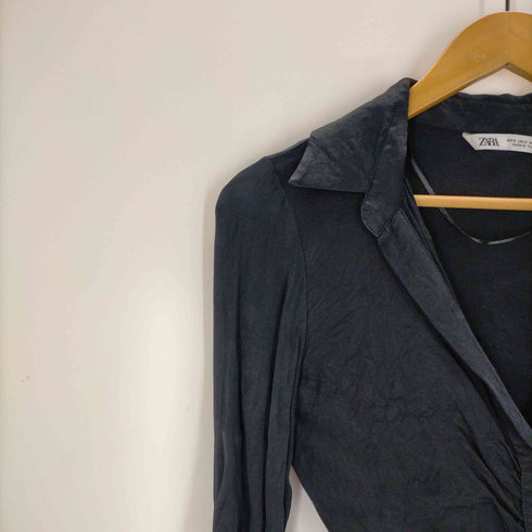 ザラ ZARA Fitted Satin Effect Shirt レディース JPN:S